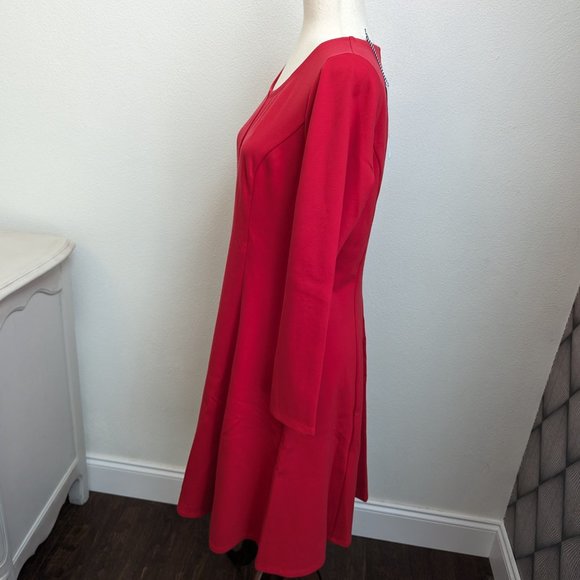 Draper James Long Sleeve Fit and Flare Ponte Dress - Picture 9 of 10